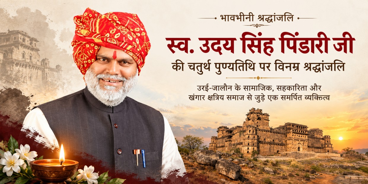 स्व. उदय सिंह पिंडारी जी की चतुर्थ पुण्यतिथि पर श्रद्धांजलि
