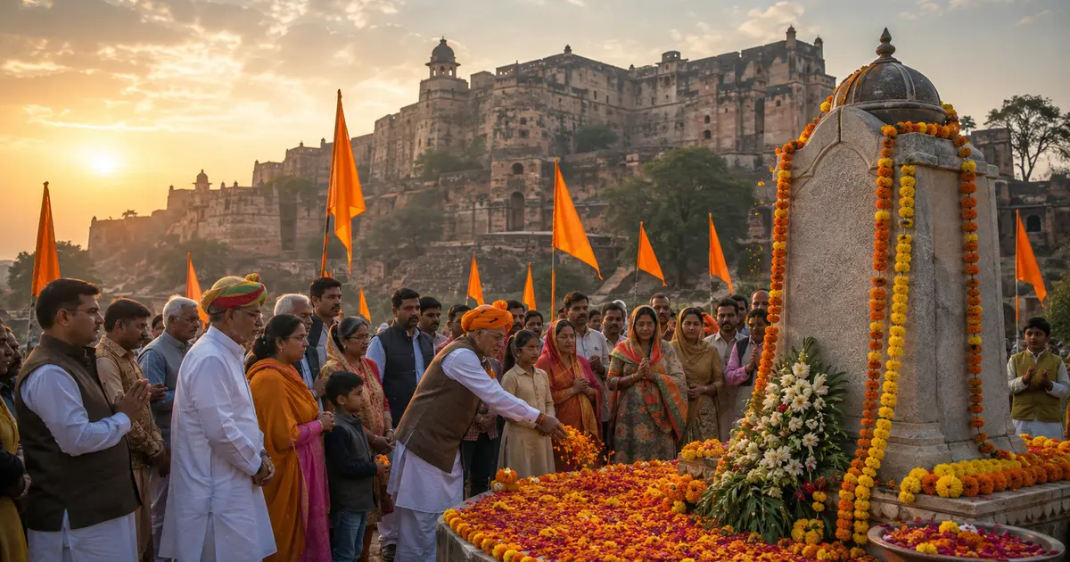 चंदेरी जौहर दिवस पर खंगार क्षत्रिय समाज की स्मारक पर पुष्पांजलि